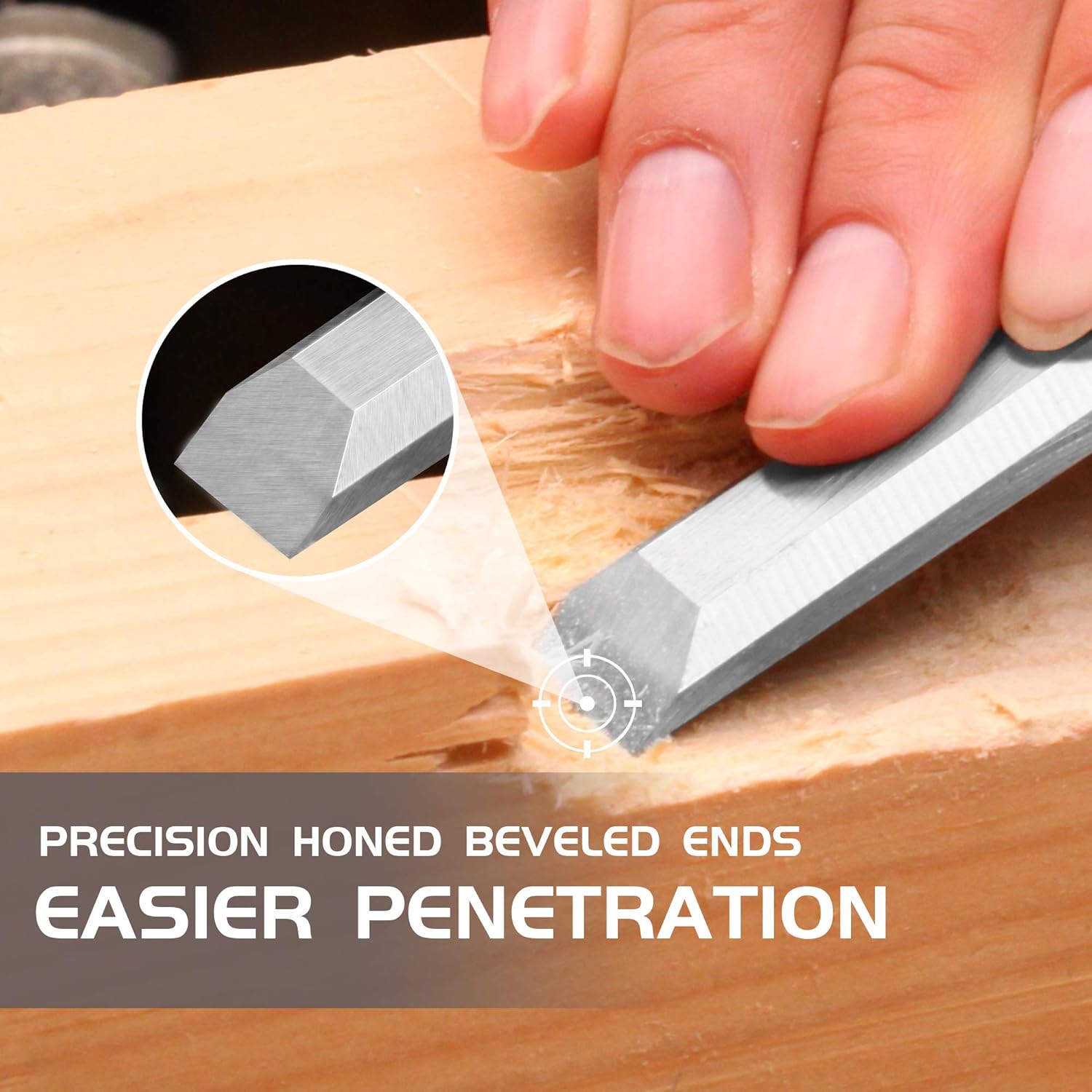 TOLESA 5-Piece Wood Chisel Set Cr-V Steel Soft Grip