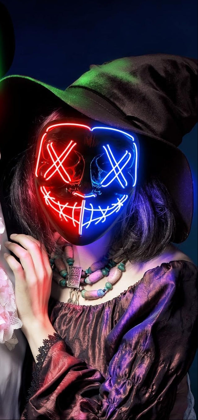 AnanBros Halloween LED Light Up Mask 3 Modes
