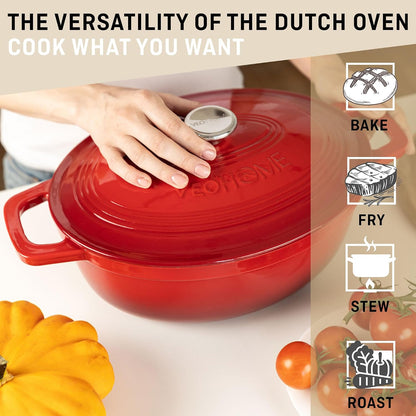 VeoHome Dutch Oven Red 6L