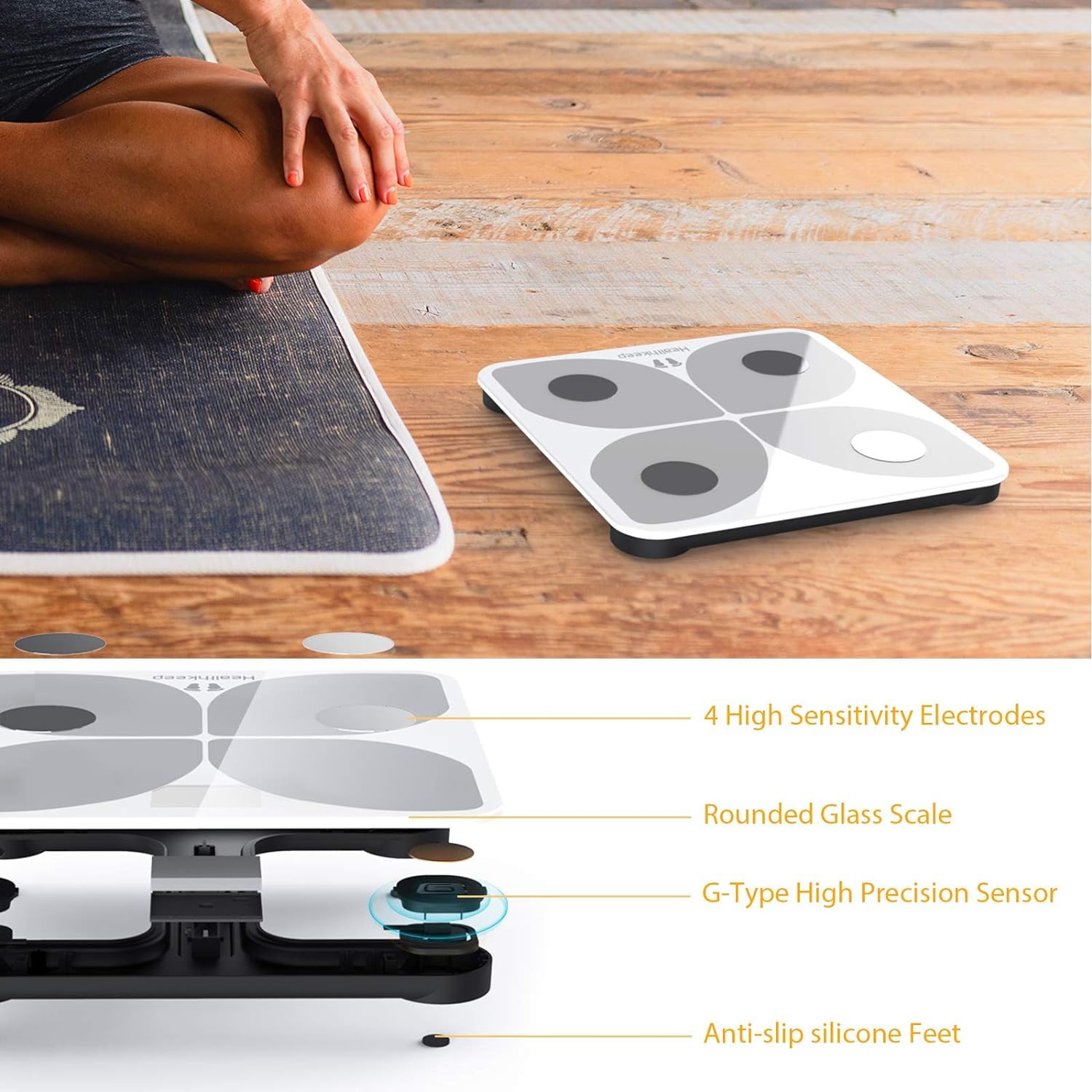 Healthkeep Smart Body Fat Scale with Bluetooth and App