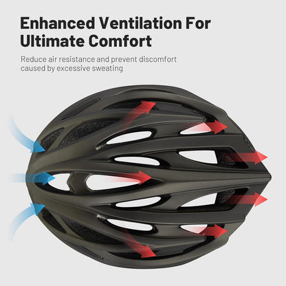 Favoto Adjustable Adult Bike Helmet with Removable Liner, CE‑Approved, 54‑62 cm