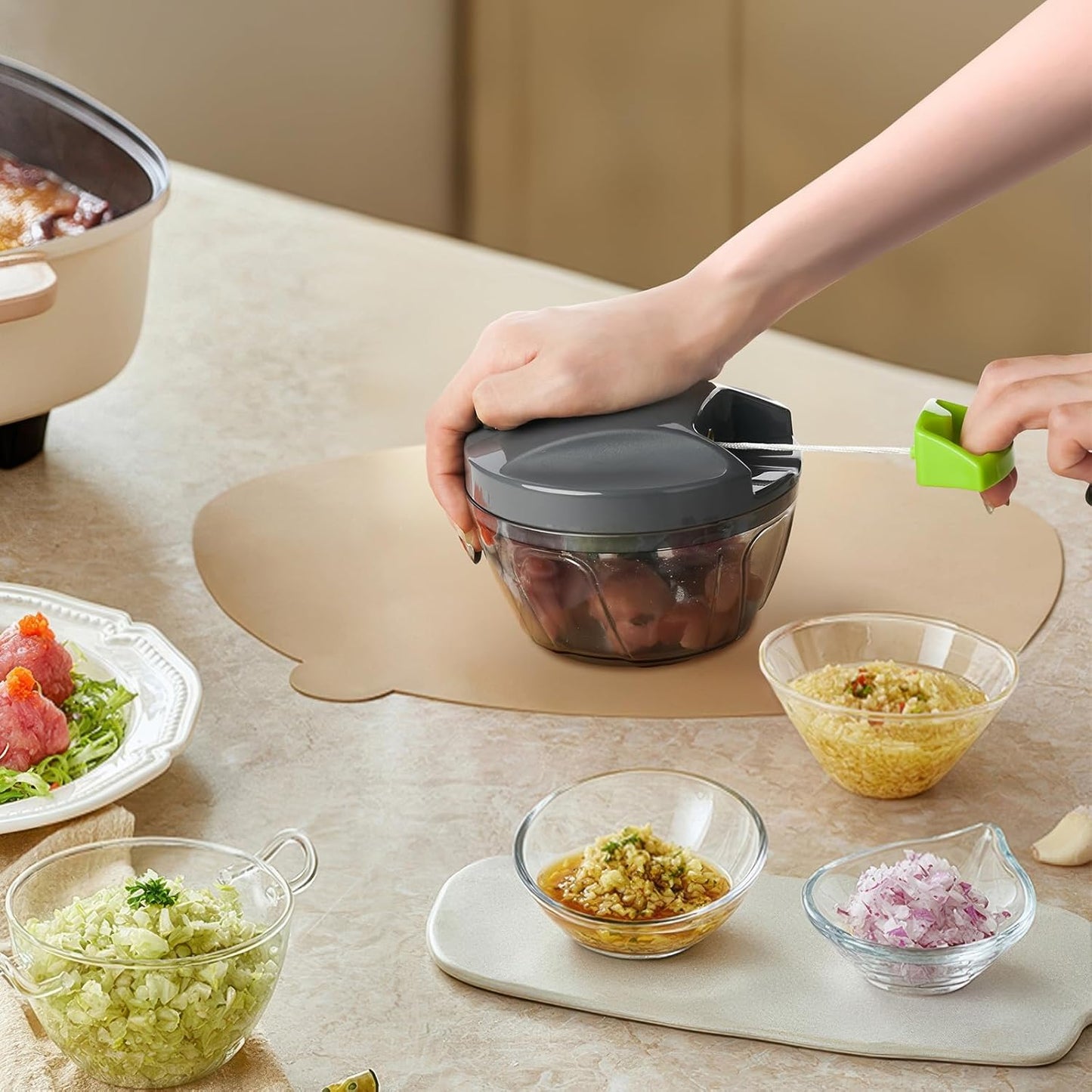 Ibergrif M501 Manual Food Chopper 500ml Multi-Functional Kitchen