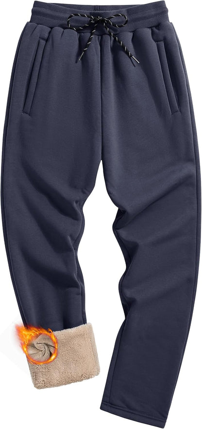 TACVASEN Men's Warm Sherpa Lined Fleece Winter Sweatpants Heavyweight Thermal Joggers
