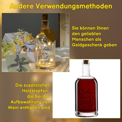 Personalised LED Bottle Light with Cork Stopper – Warm White Glow