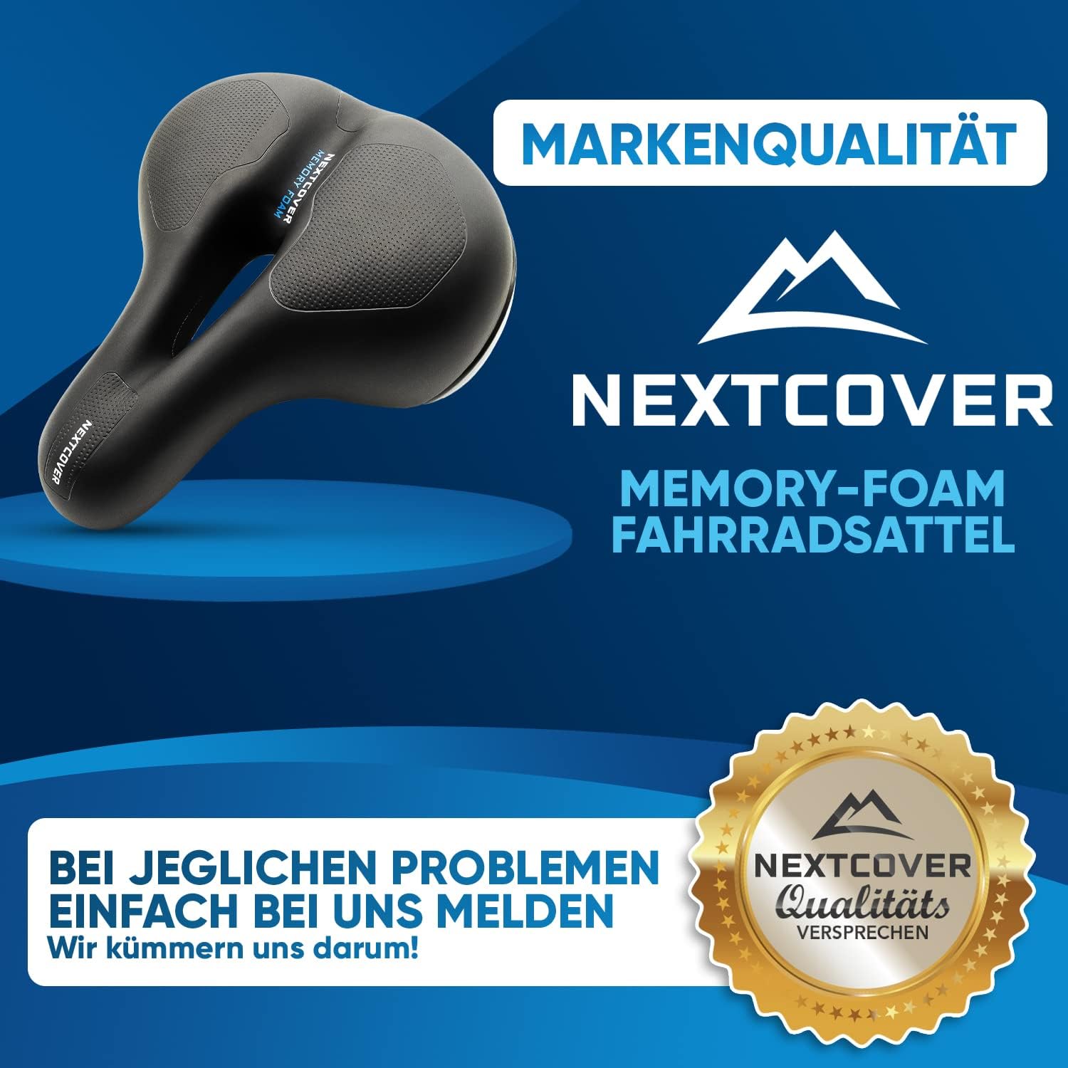 Nextcover Airflow Memory Foam Bicycle Saddle for Men and Women