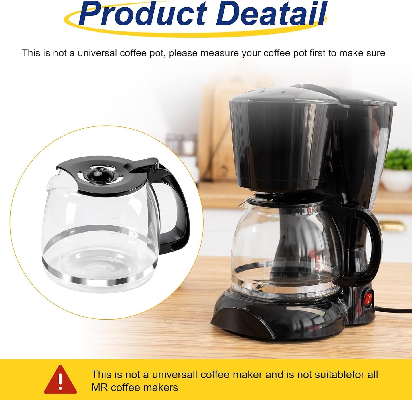 Doufuhua 12-Cup Glass Coffee Carafe Replacement for Hamilton Beach FlexBrew