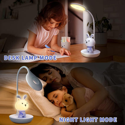 FemKey LED Desk Lamp for Children Cartoon Silicone Eye Protection Rechargeable USB Dimmable Touch Sensor