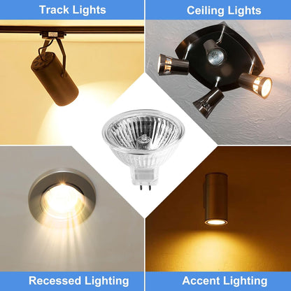 WeshLMPO MR16 35W GU5.3 Dimmable Warm White Halogen Bulb 6-Pack