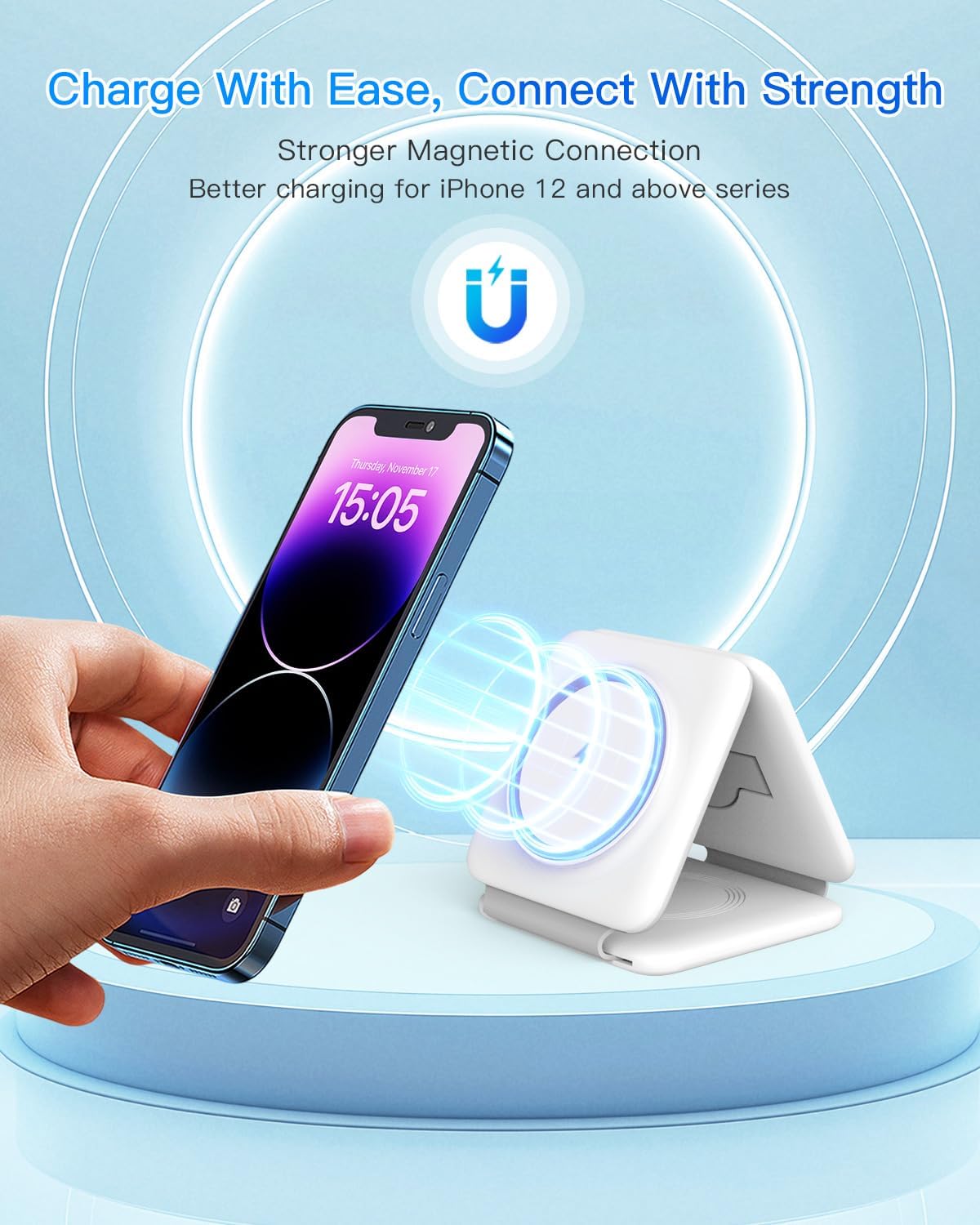 Iseyyox CW340 3-in-1 Foldable Wireless Charging Station