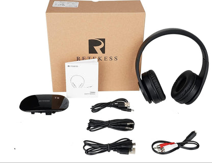 Retekess TA005 Wireless Over-Ear TV Headphones with Transmitter Black