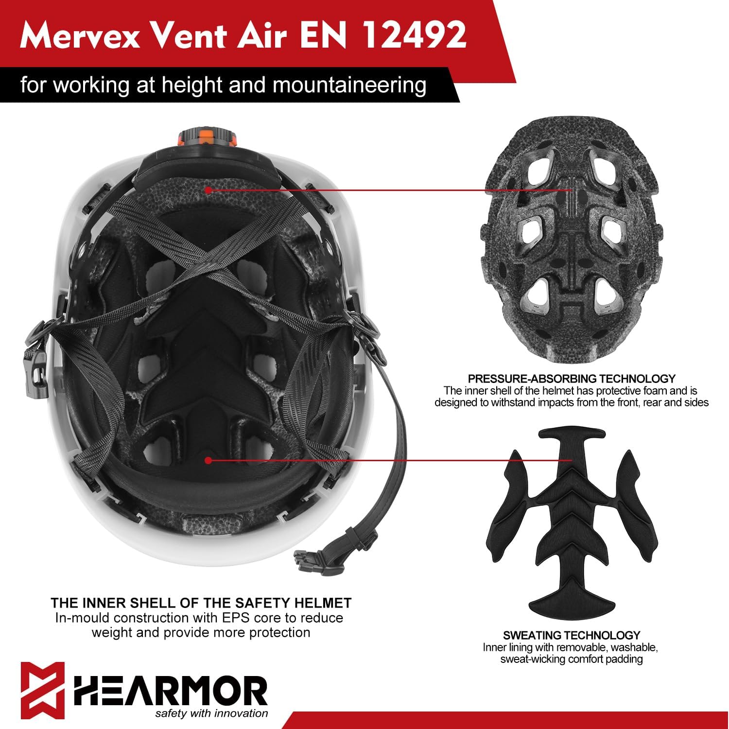 HEARMOR Mervex Vent Air Industrial Safety Helmet with Hi-Viz