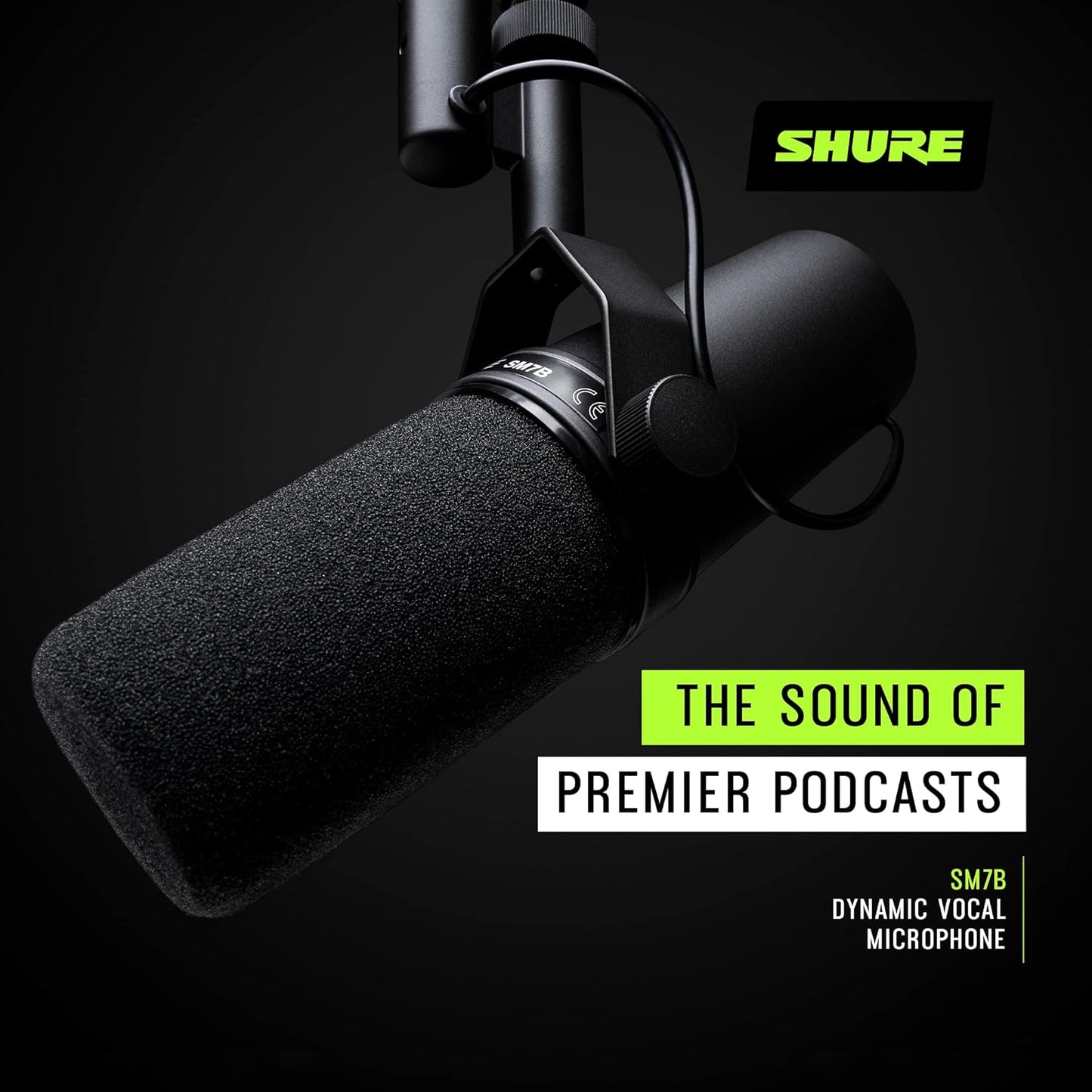 Shure SM7B Cardioid Dynamic Vocal Microphone for Podcasting & Recording
