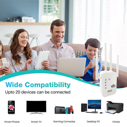 trenzu Single Band 2.4GHz WiFi Range Extender 300Mbps White