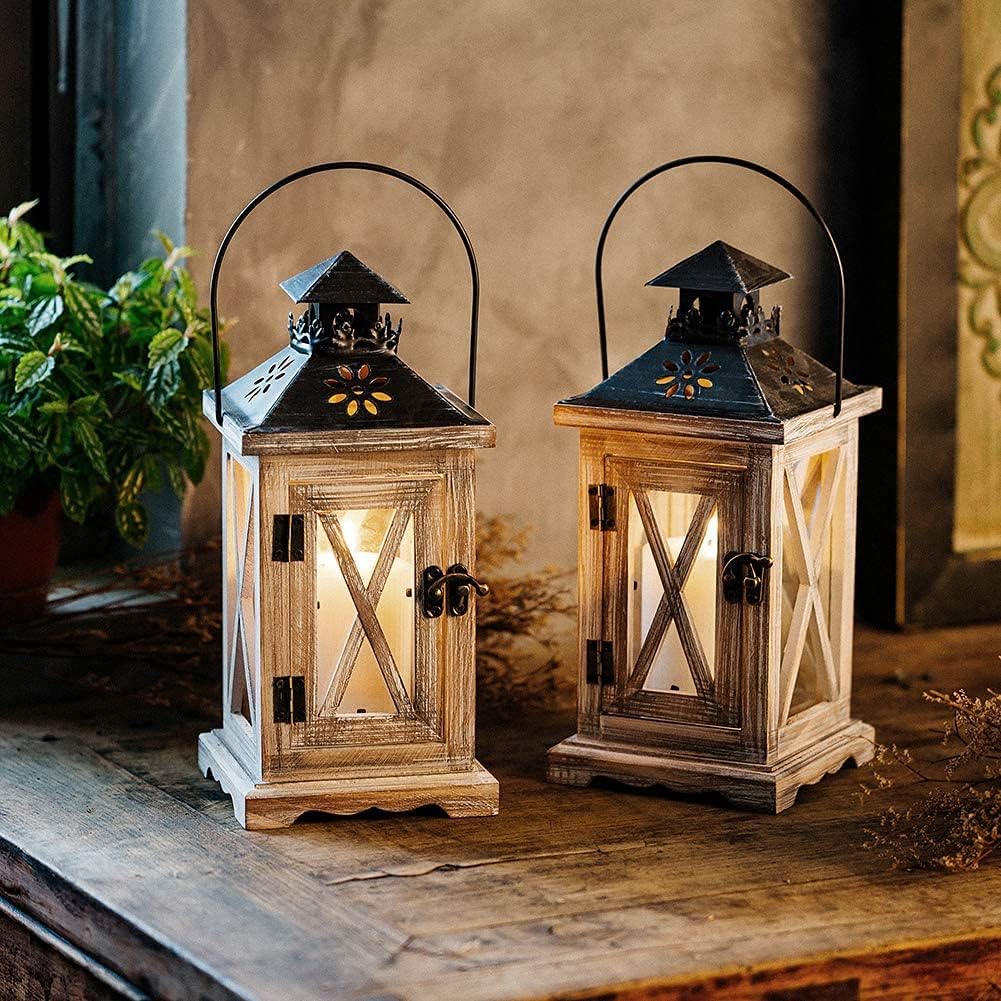 Romadedi Wooden Lantern Candle Holder