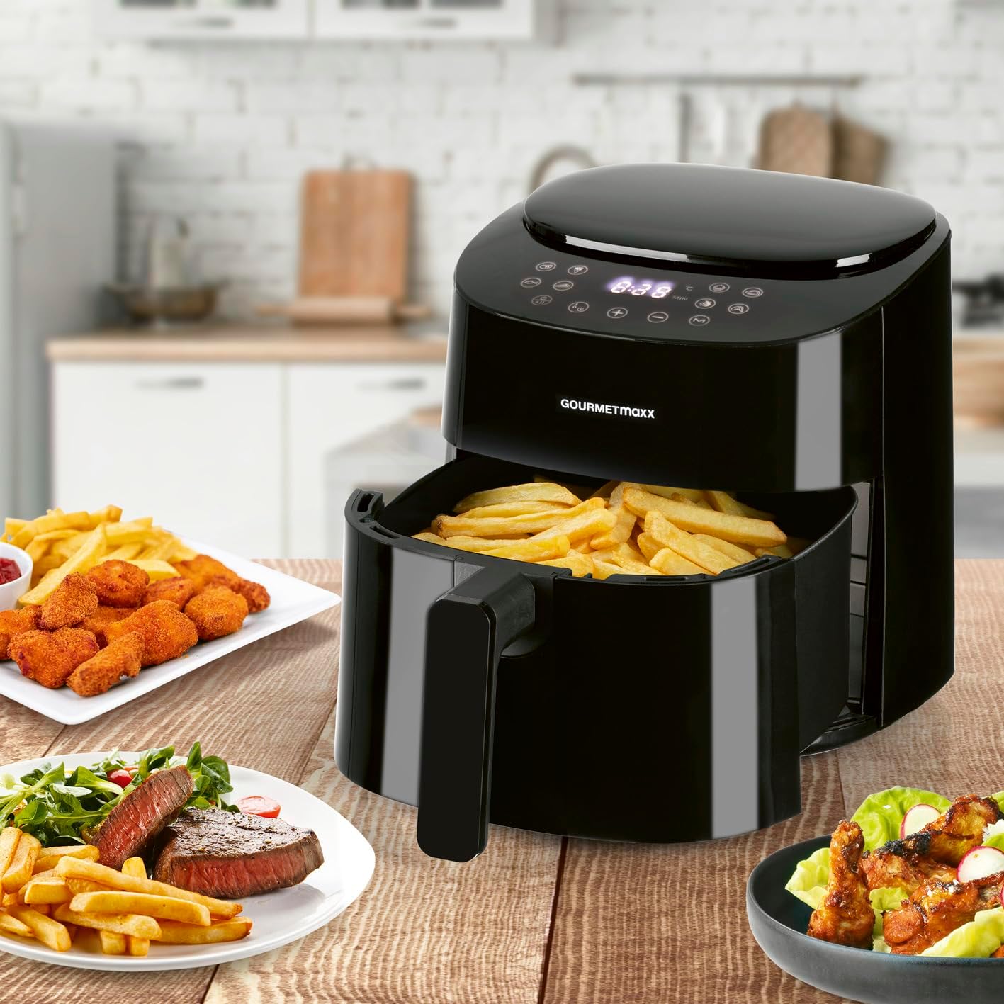 GOURMETmaxx 4.5L 1400W Digital Hot Air Fryer with 8 Programs