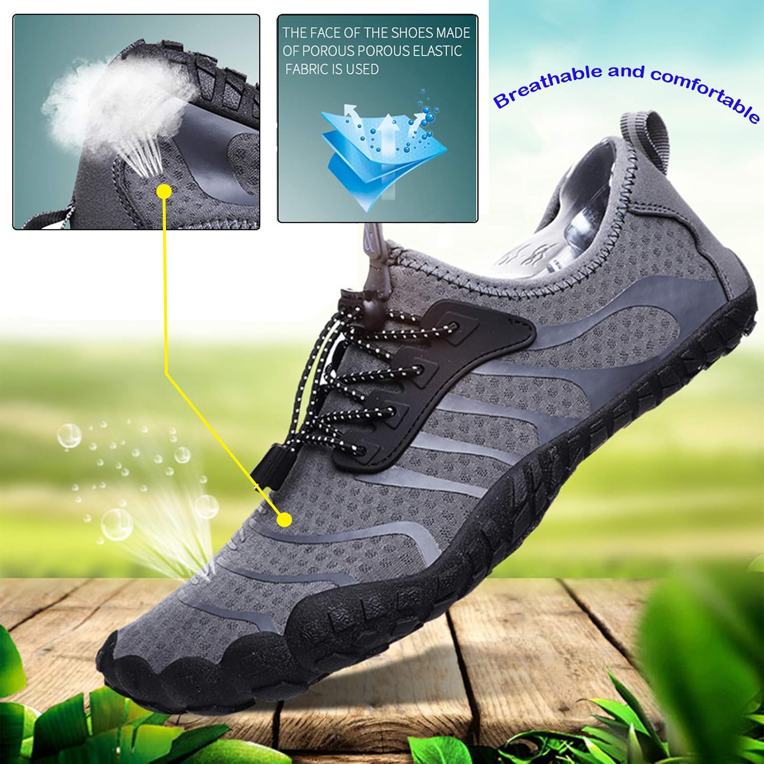Unisex Quick Dry Aqua Barefoot Water Shoes for Swim Beach Outdoor Sports