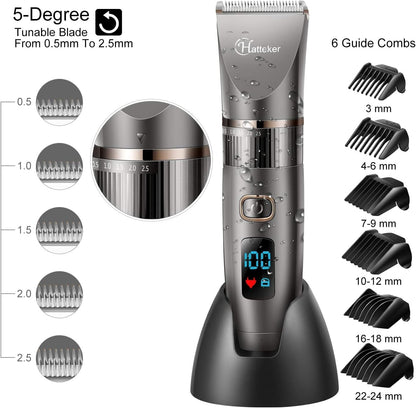 Hatteker RFC-690 Cordless Beard Trimmer Kit, 2.5h Battery