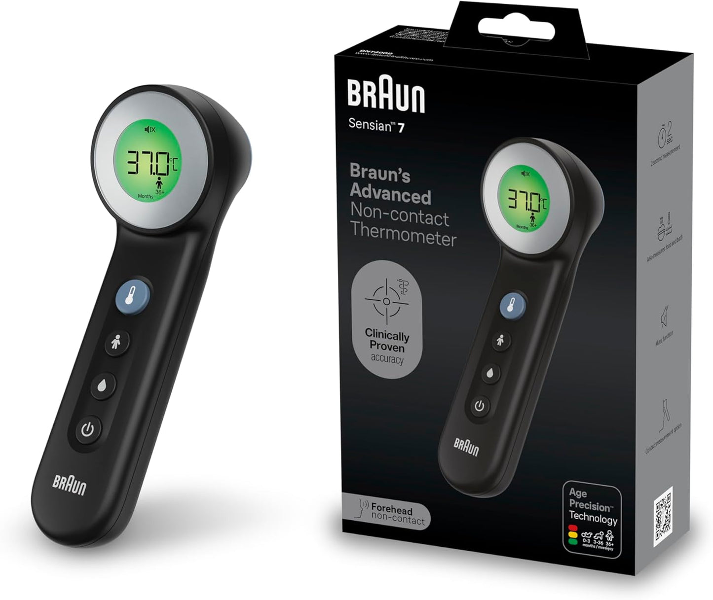 Braun Sensian 7 Touch‑Free Forehead Thermometer with Age Precision