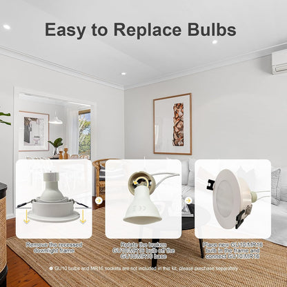 GY Recessed Spotlight Frame GU10 IP65 Waterproof Plastic 6-Pack 10 cm