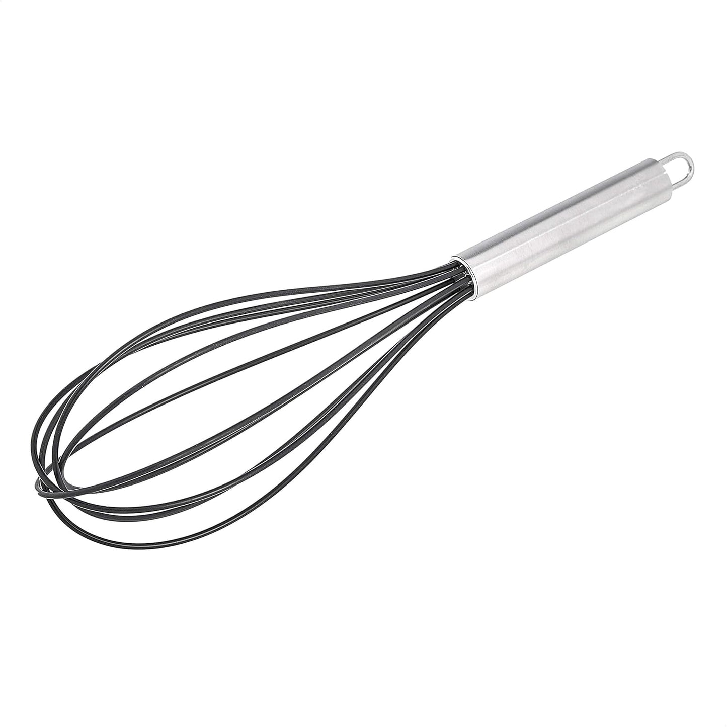 Amazon Basics 3-Piece Stainless Steel Silicone Whisk Set Black