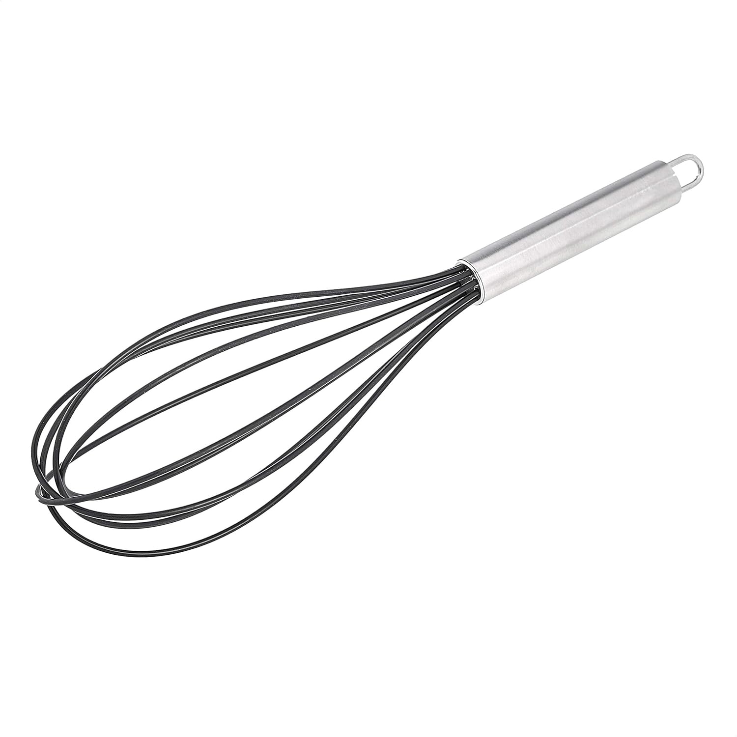 Amazon Basics 3-Piece Stainless Steel Silicone Whisk Set Black
