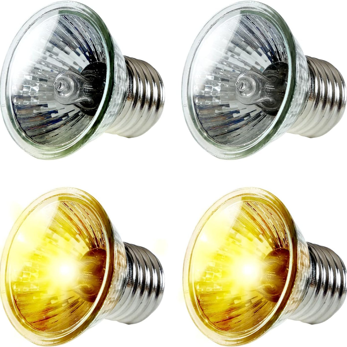 BraceTek 50W UVA UVB Reptile Heat Lamp Bulbs 4 Pack