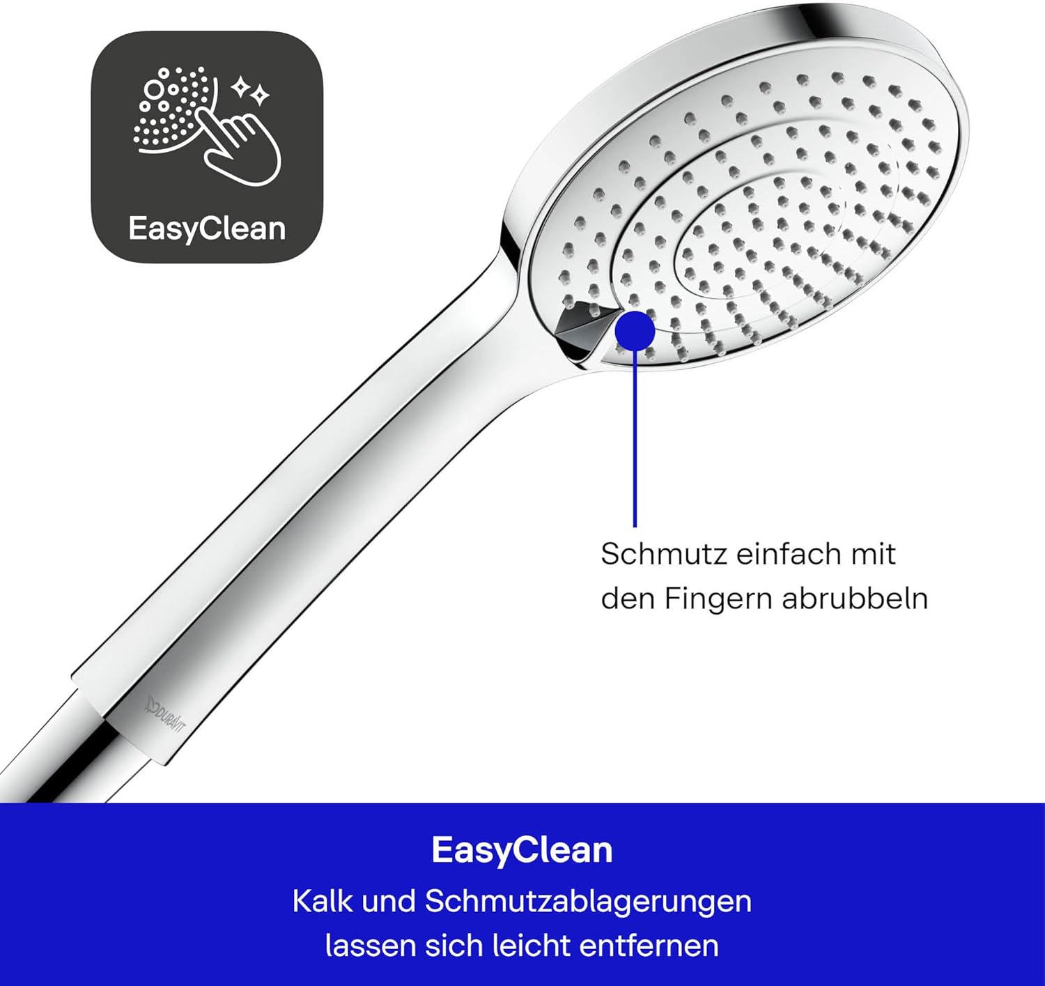 Duravit Universal 3-Jet Water-Saving Chrome Shower Head 110mm