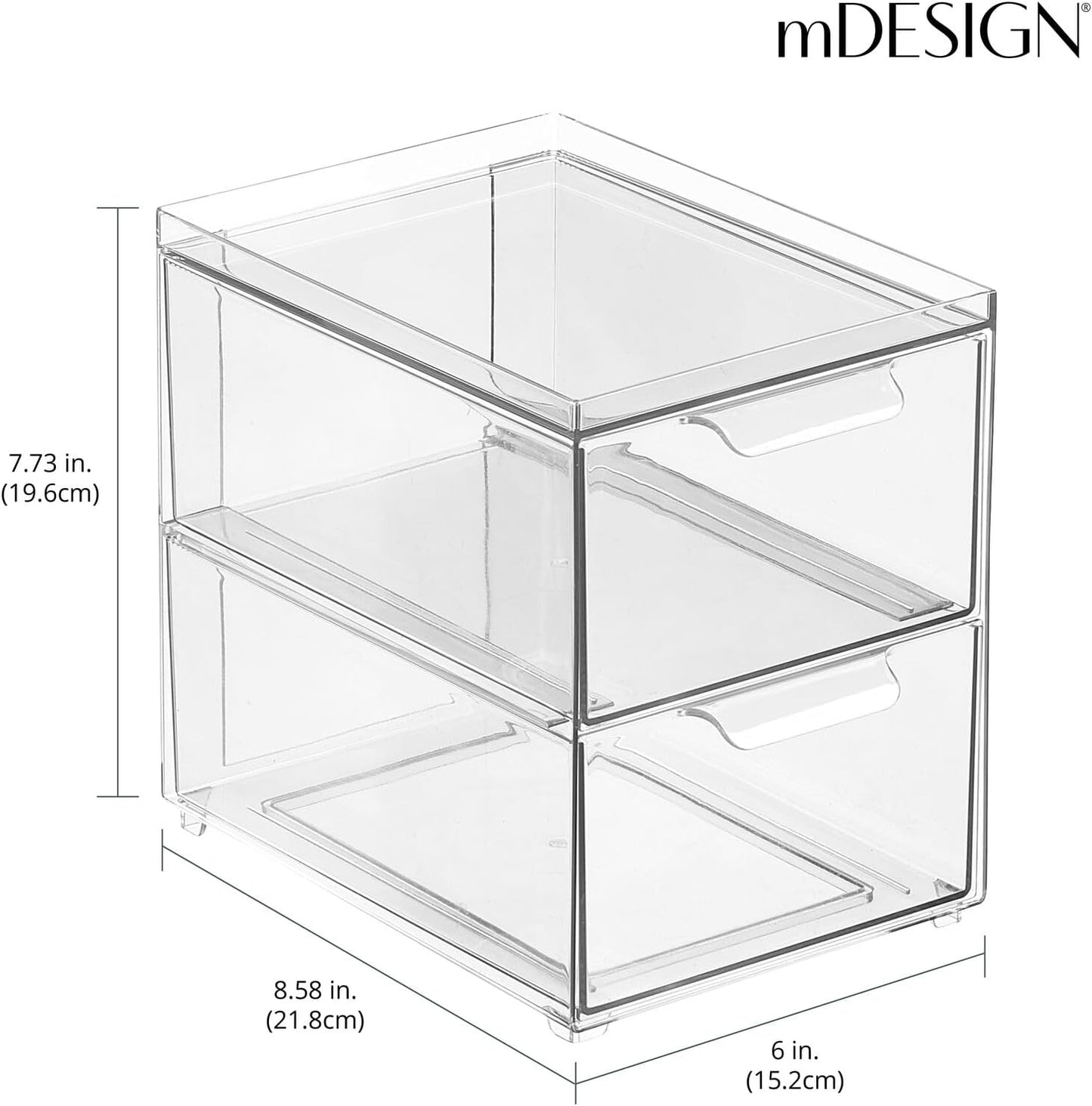 mDesign Lumiere Collection Stackable Storage Containers 4 Pack Clear