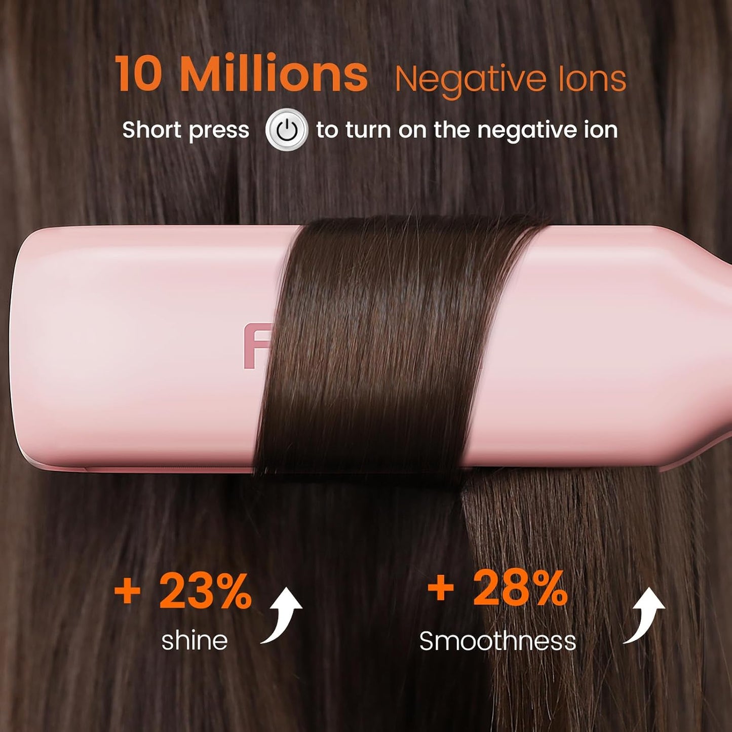 Faszin Professional 1.65" Wide-Plate Titanium Hair Straightener Pink