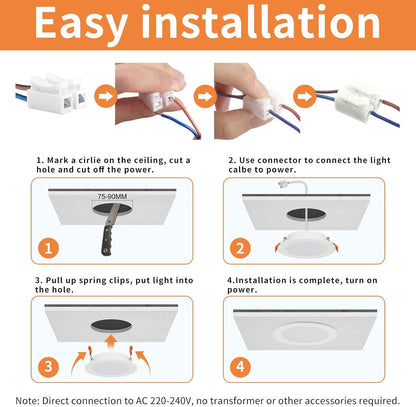 Tomosu 5W 6000K Slim LED Recessed Ceiling Light 10 Pack