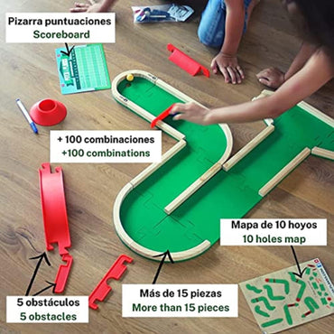 Pitch & Plakks Wooden Mini Golf Board Game Family Fun