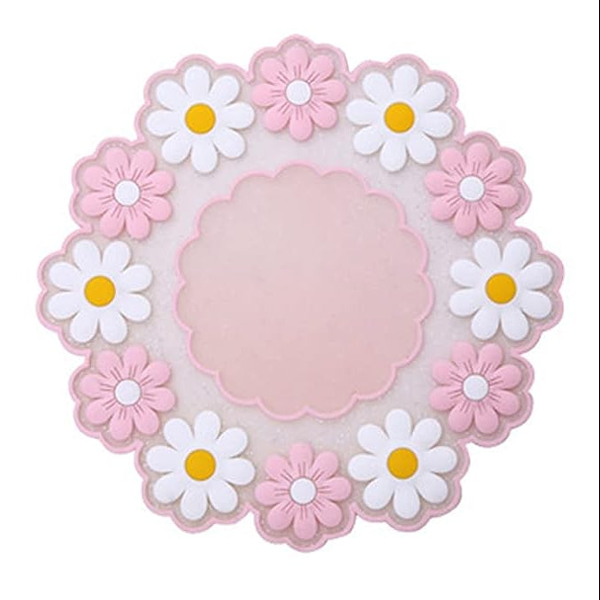 Xeahung Flower Silicone Coasters Set 4 Pack Pink