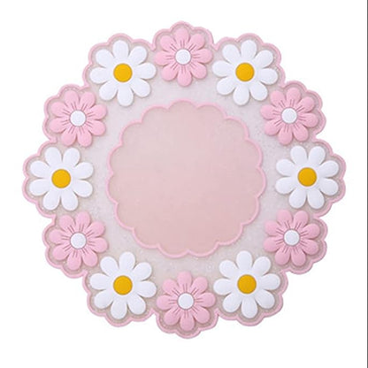 Xeahung Flower Silicone Coasters Set 4 Pack Pink