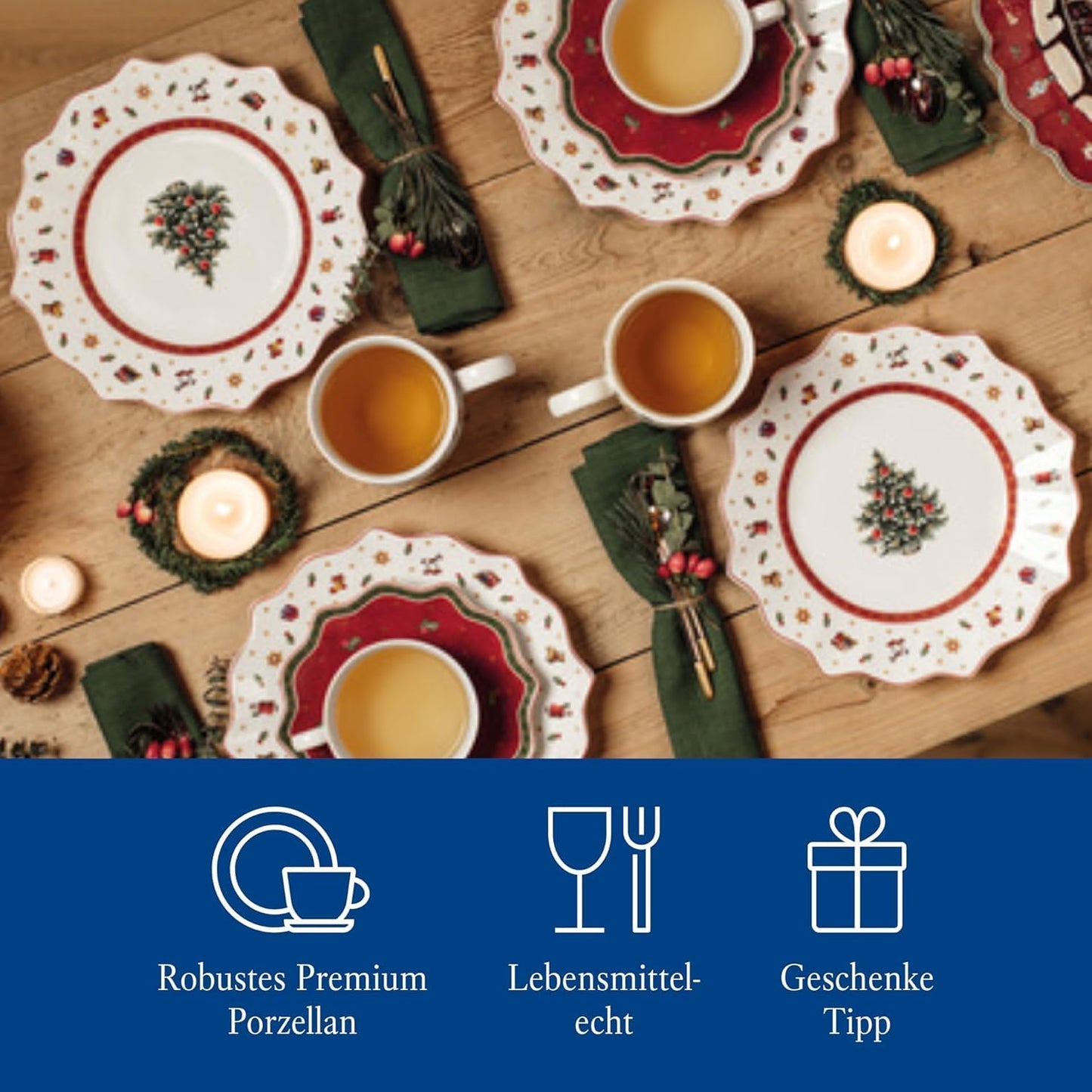 Villeroy & Boch Toy's Delight Premium Porcelain 6-Piece Festive Breakfast Set
