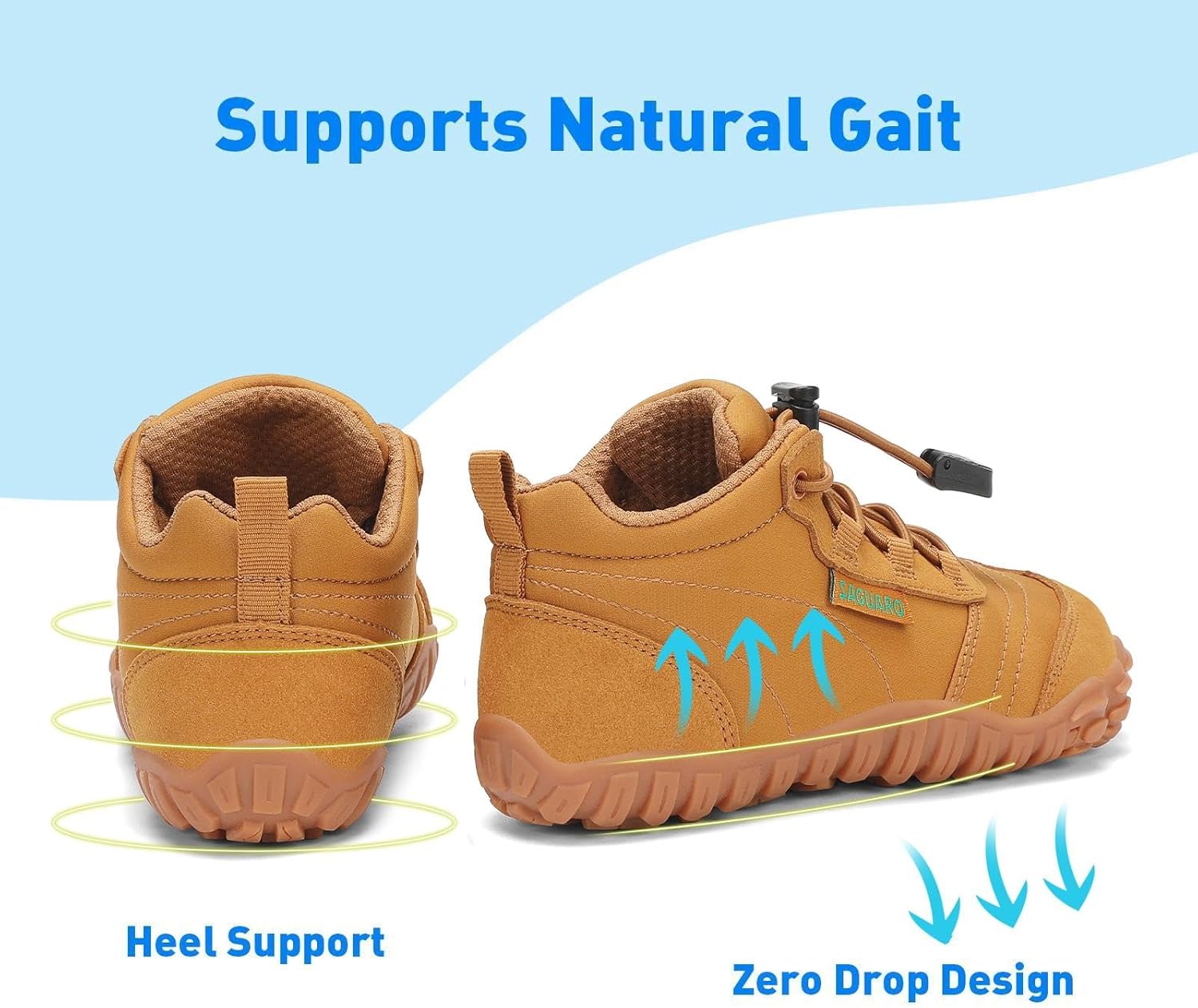SAGUARO Kids Trail Running Shoes – Lightweight Breathable Barefoot Trainers