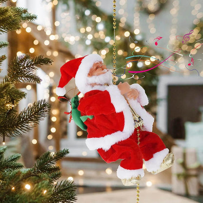 Climbing Santa Claus on Rope Christmas Ornament 23cm