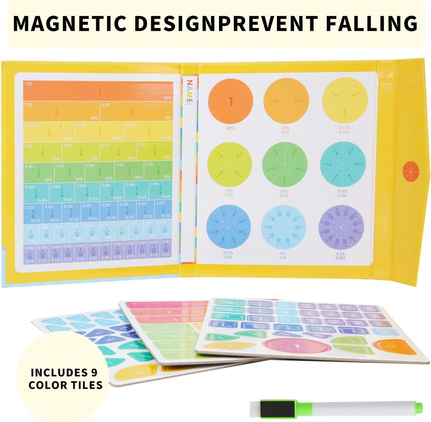 KOOMAL Magnetic Fraction Score Disk Educational Puzzle for Kids