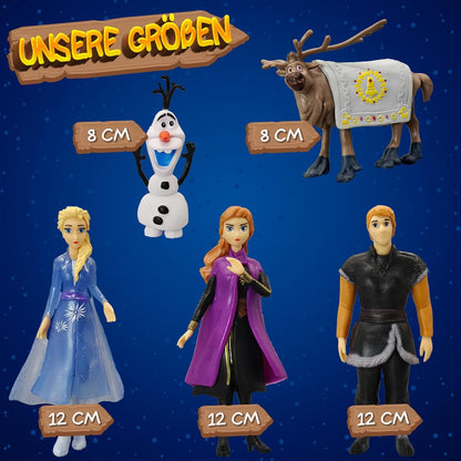 Frozen Elsa & Anna Cake Decoration Figures Set with Snowflake Stands