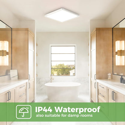 Zemty Square LED Ceiling Light 1800LM Waterproof 3 Colour