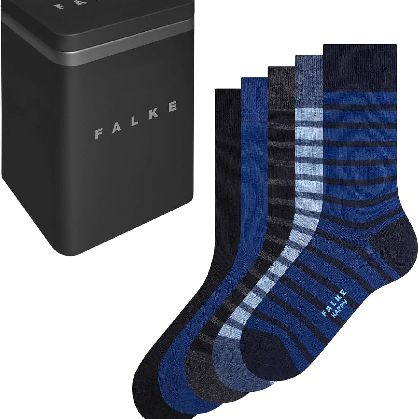 FALKE Men's Happy Cotton Socks, 5 Pairs Gift Box