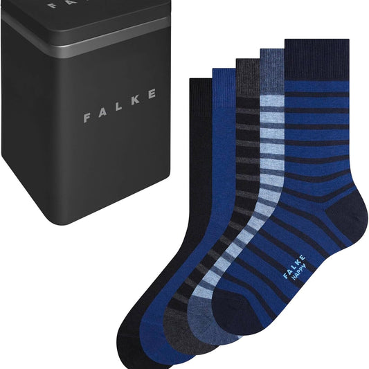 FALKE Men's Happy Cotton Socks, 5 Pairs Gift Box