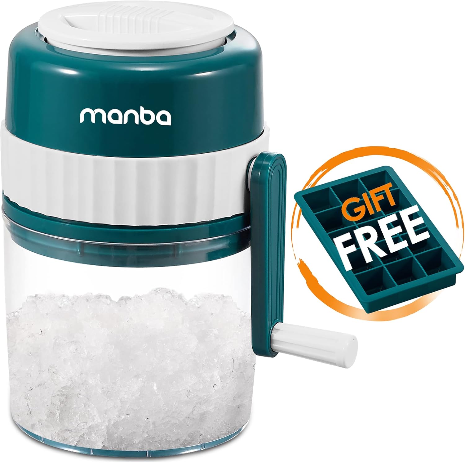 MANBA Portable Ice Shaver Snow Cone Machine with Three Blades