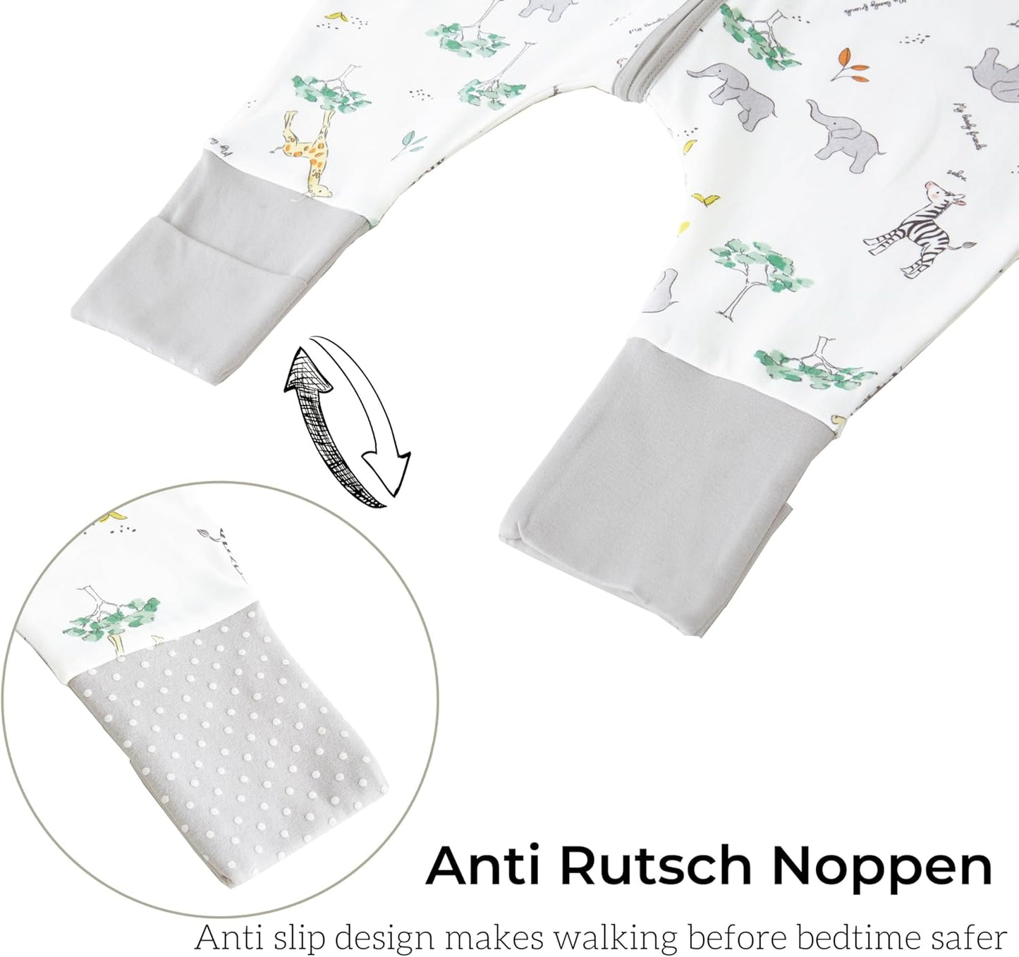 Chilsuessy Baby Sleeping Bag with Feet 1.5 TOG Cotton Wearable Blanket for Toddlers