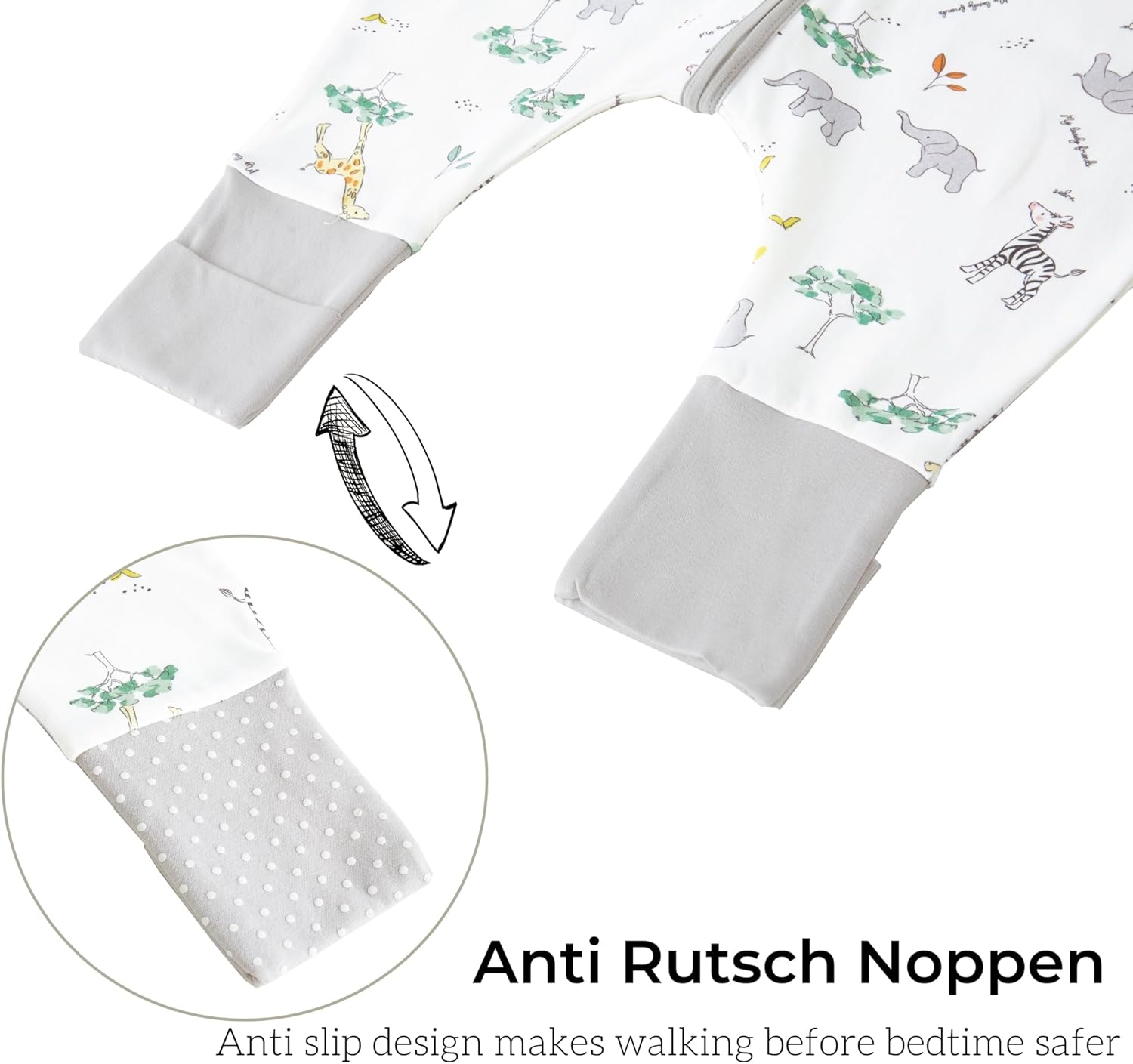 Chilsuessy Baby Sleeping Bag with Feet 1.5 TOG Cotton Wearable Blanket for Toddlers