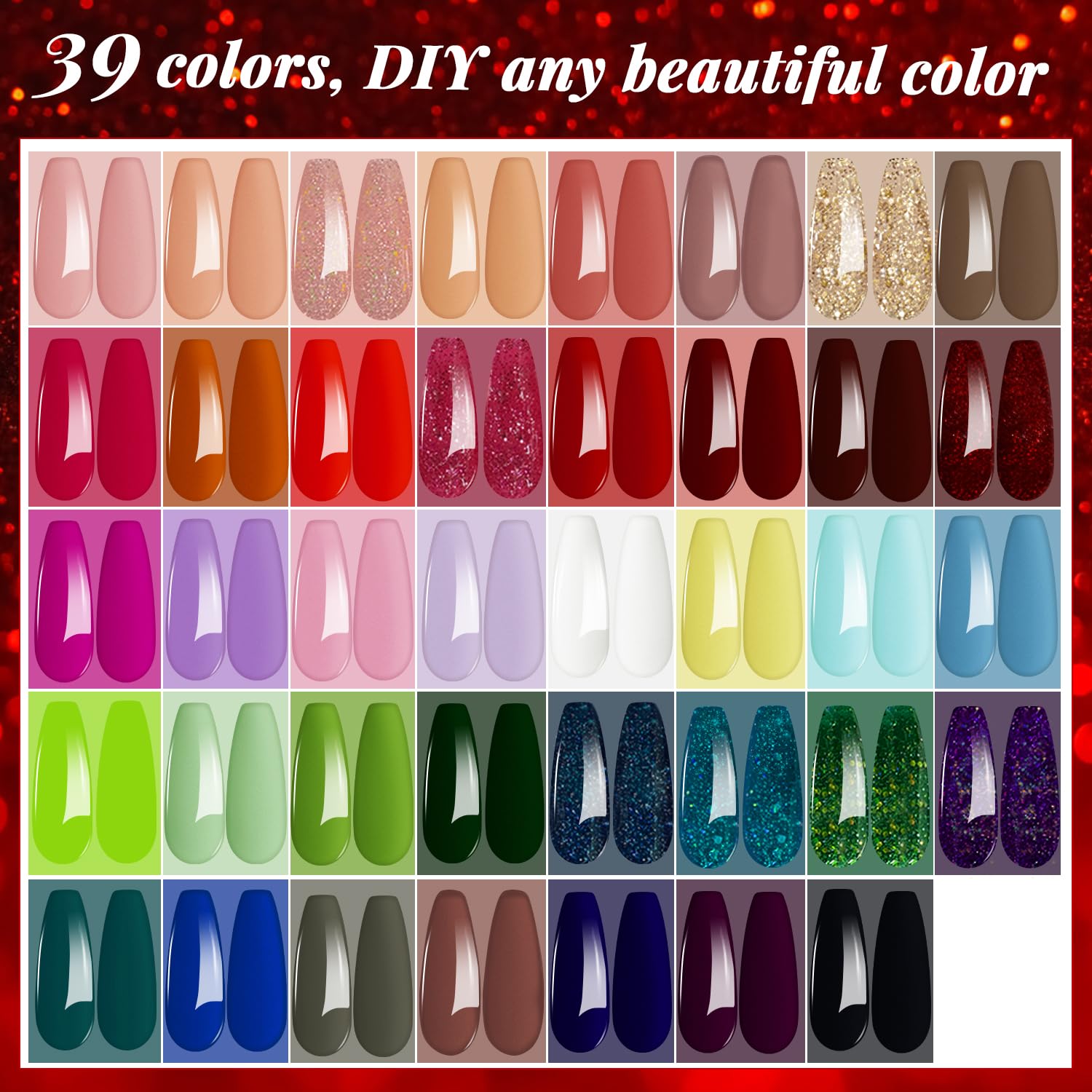 FINGEROOM 48‑Piece UV Gel Nail Polish Set with 5 Topcoats