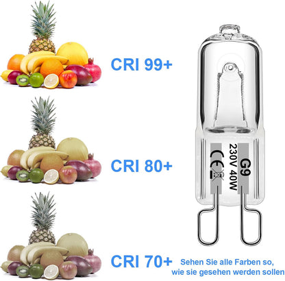 WeshLMPO G9 Halogen Bulbs 40W Dimmable 2700K Warm White 480lm 12-Pack