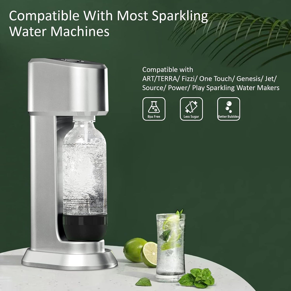 Thorder Z-1B1L Soda Maker Bottles 1 L BPA-Free PET 2 Pack