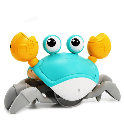 Interactive Green Crawling Crab Toy with Music and Mute Button