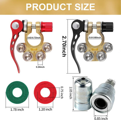 SINGARO 4-Way Quick Release Car Battery Terminal Connectors SAE/JIS A Type Gold-A