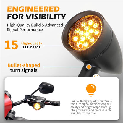 Rich Choices D-YUECAQP126 15 LED Motorcycle Turn Signal Lights 12V 2-Pack